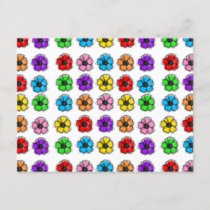 Abstrakten Flower Blommigt Doodle Line Art Waterco Vykort