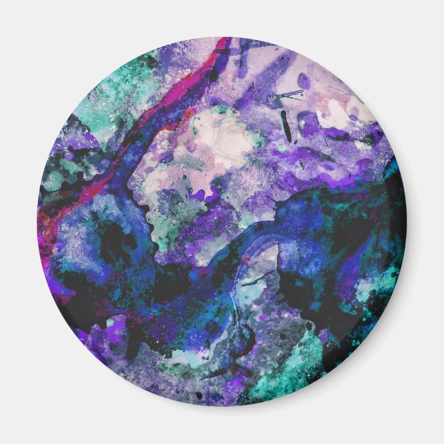 Abstrakten Fluorite Crystal Geode Marble Magnet (Framsidan)