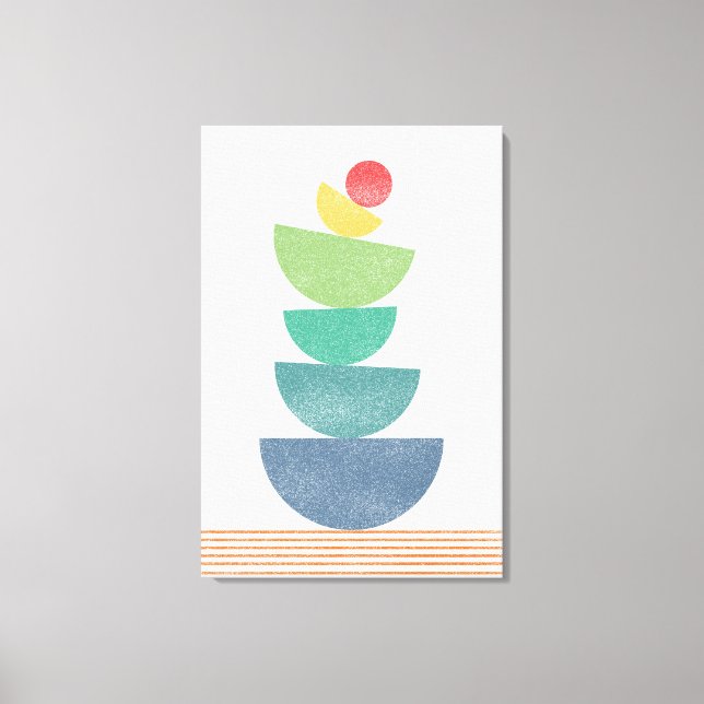 Abstrakten för fallande orange i mitten av århundr canvastryck (Framsida)