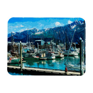 Abstrakten för havsskydd i Alaska Magnet