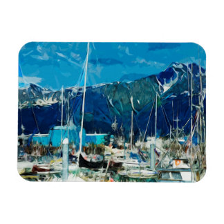 Abstrakten för offensiv i Seward Harbour Alaska Magnet