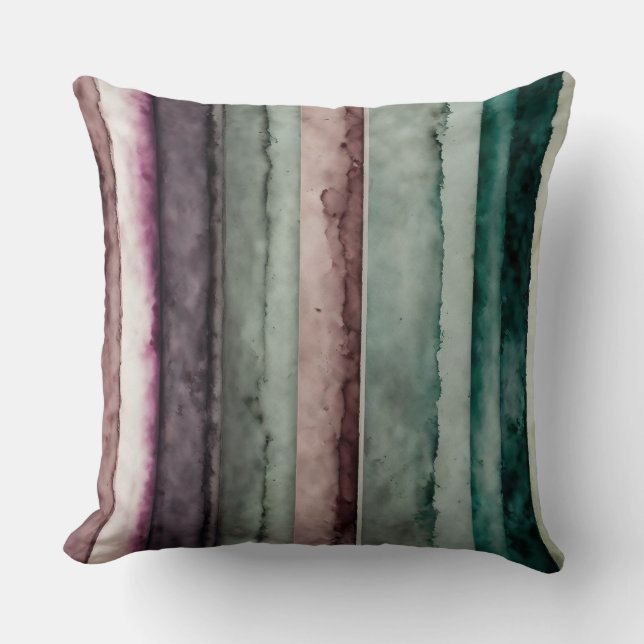 abstrakten för teal och lila rand kudde (Framsida)