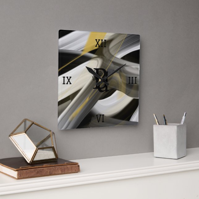 Abstrakten för väggklocka Trend Insida Decor Black (Kontor)