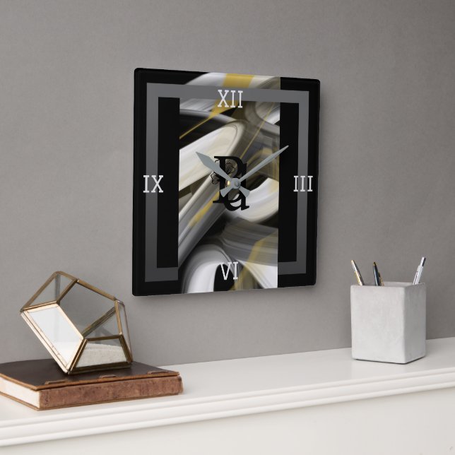 Abstrakten för väggklocka Trend Insida Decor Black (Kontor)