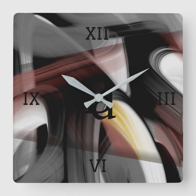 Abstrakten för väggklocka Trend Insida Decor Black (Framsida)