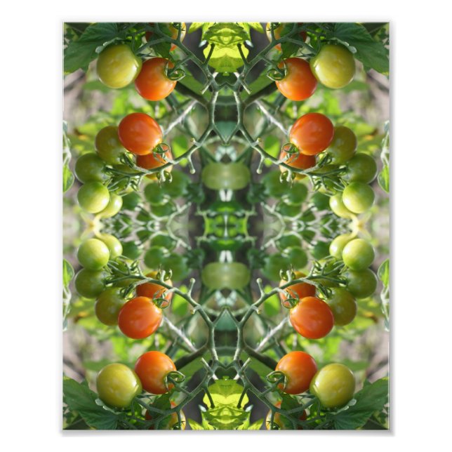 Abstrakten Garden Cherry Tomates Nature 8x10 Fototryck (Framsidan)