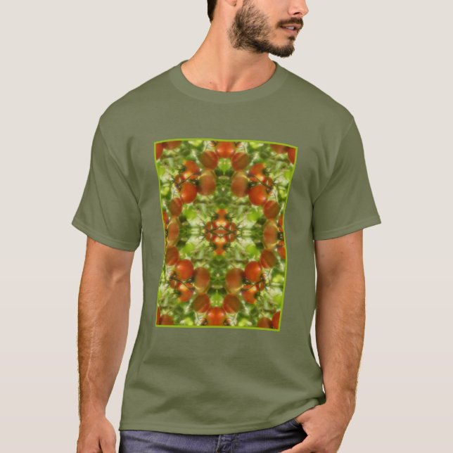 Abstrakten Garden Cherry Tomates Nature T Shirt (Framsida)