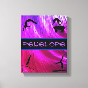 Abstrakten Girls Gymnastics Events Canvastryck