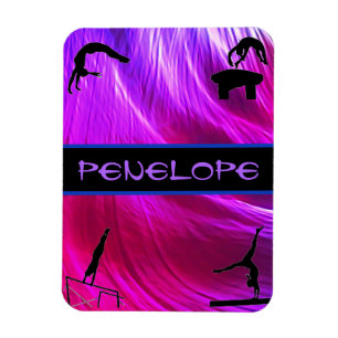 Abstrakten Girls Gymnastics Events Magnet