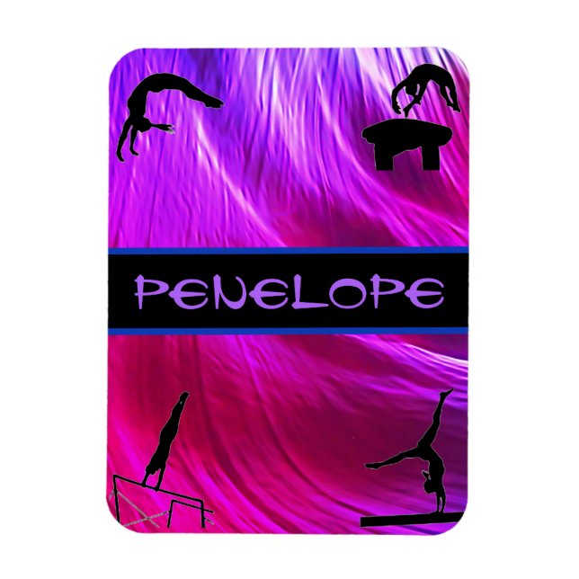Abstrakten Girls Gymnastics Events Magnet (Vertikal)