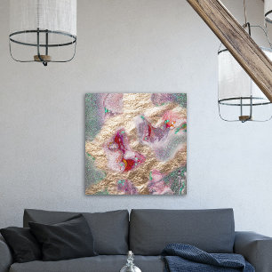 Abstrakten Gold Foil Glitter Liquid Marble Paint M Canvastryck