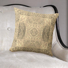 Abstrakten Golden Beige och Taupe Kudde