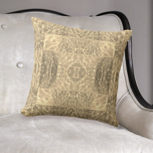 Abstrakten Golden Beige och Taupe Kudde