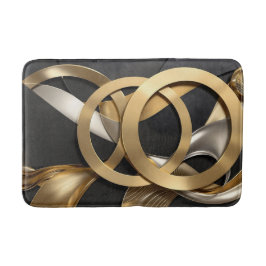 Abstrakten Golden Ringar Art - Modern lyxdesign Badrumsmatta