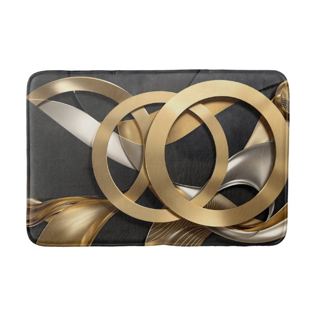 Abstrakten Golden Ringar Art - Modern lyxdesign Badrumsmatta (Framsidan)