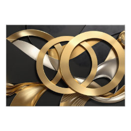 Abstrakten Golden Ringar Art - Modern lyxdesign Fototryck