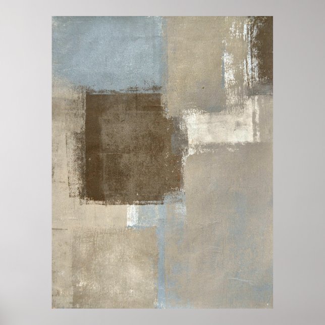 abstrakten Grått och Beige Poster Skriv ut (Framsidan)