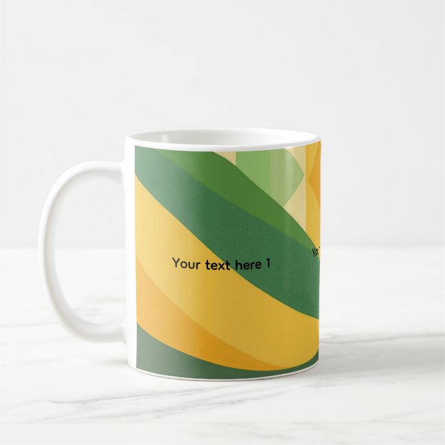 Abstrakten grönt Wave kan anpassas Kaffemugg (Vänster)