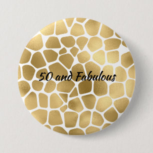Abstrakten Guld 50 och Fabulous Giraffe Print Knapp