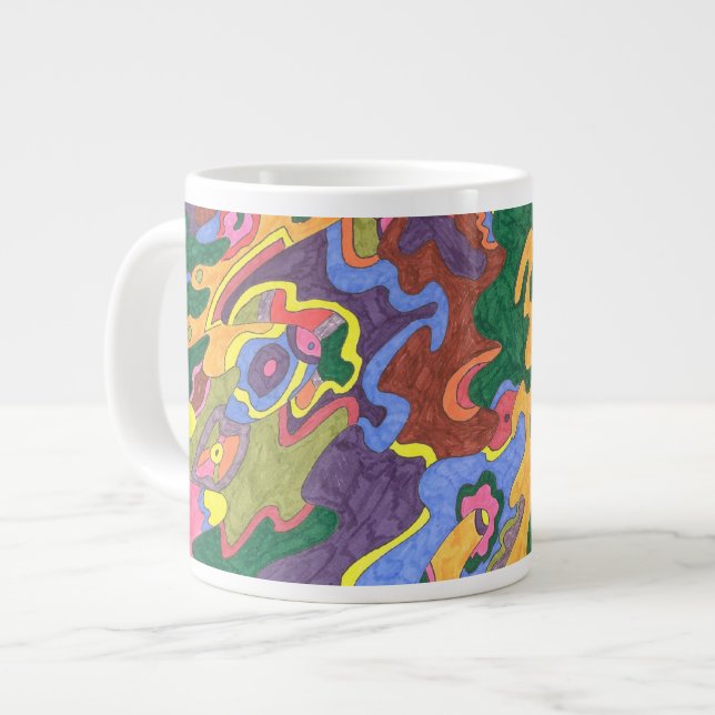 abstrakten "Guld" Jumbo Mugg (Framsida vänster)