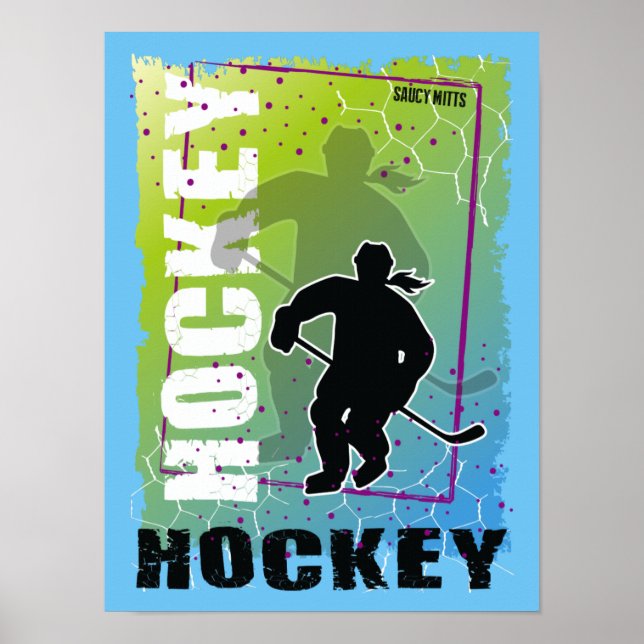 Abstrakten Hockey Player för kvinnor Poster (Framsidan)