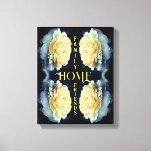 Abstrakten Home Gul ros, inspirationell Ord Canvastryck