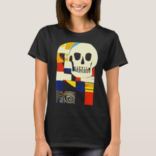 Abstrakten i Kreativ Patchwork Skull Shapes Arsom T Shirt