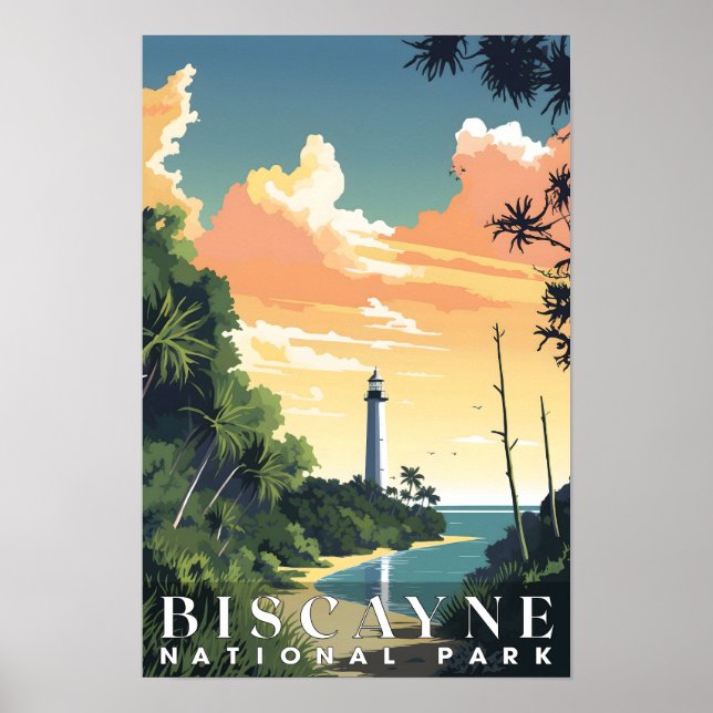 Abstrakten i nationalparken Biscayne Nature Travel Poster (Framsidan)