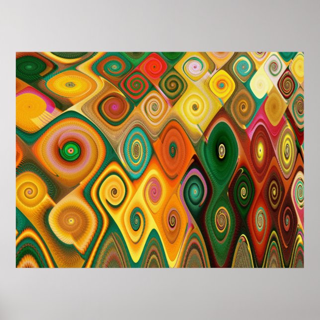 Abstrakten Kaskad Coola Fin Art Fractal Poster (Framsidan)