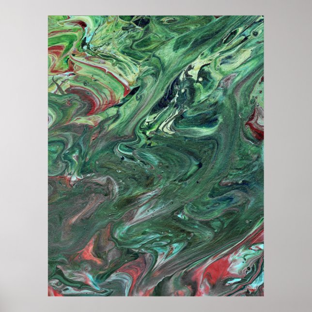 Abstrakten Katmandu 3 Mesmerizing Grönt Poster Skr (Framsidan)