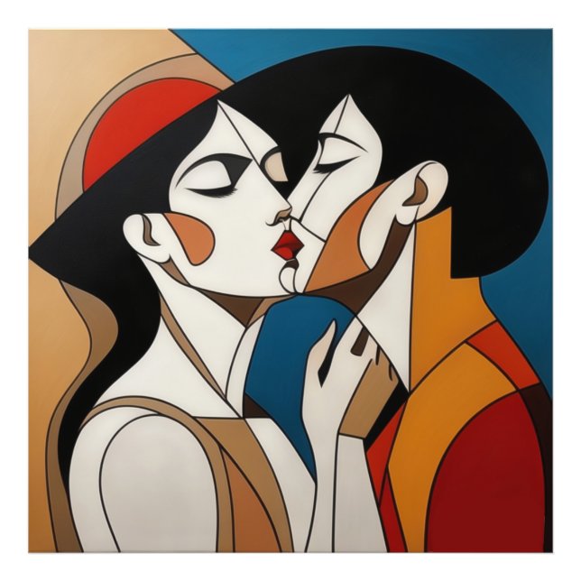 Abstrakten Kiss Fototryck (Framsidan)