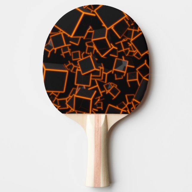 Abstrakten Kuba för orange Pingisracket (Framsidan)