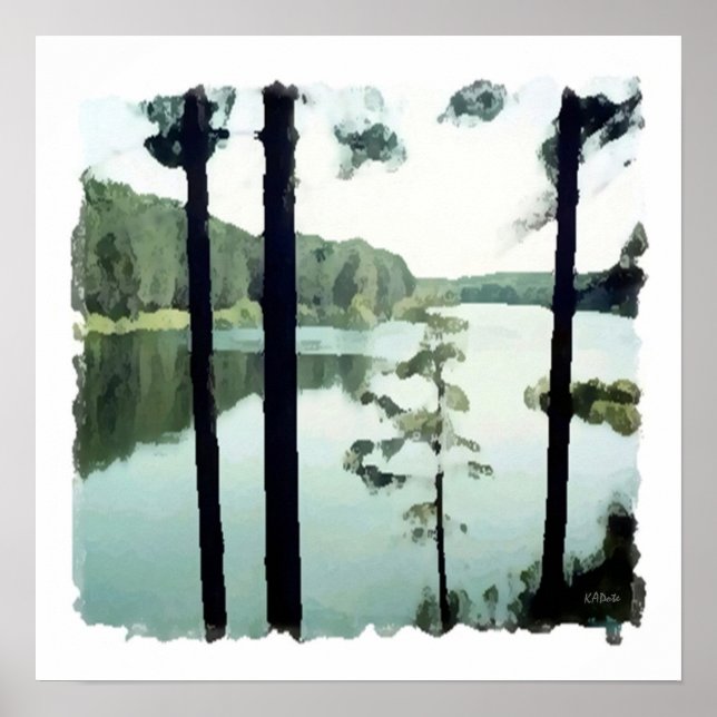 Abstrakten Lakeview Poster (Framsidan)