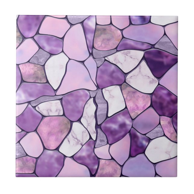 Abstrakten Lavender Amethyst Marble cells Kakelplatta (Framsidan)
