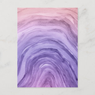 Abstrakten Lavender Lila Agate Watercolor Art Vykort