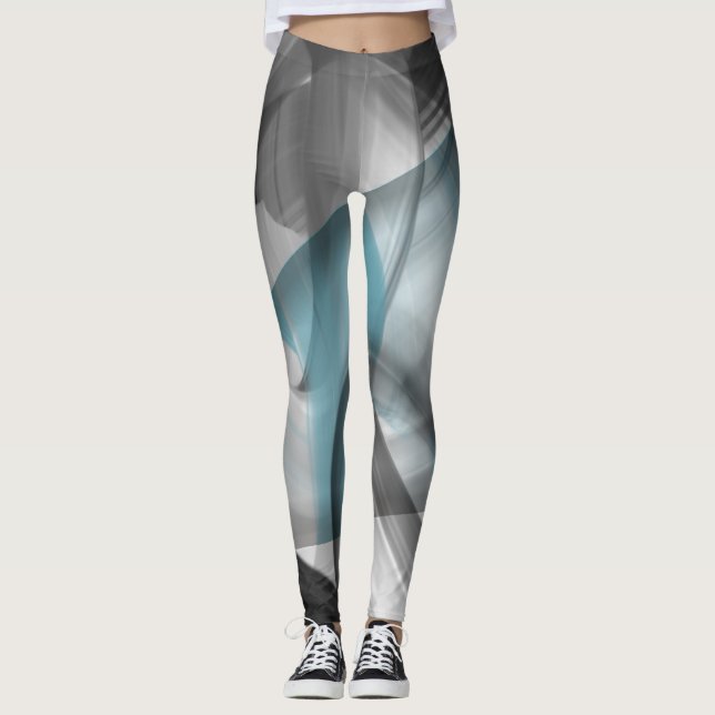 Abstrakten Leggings Fitness Art Blue Ocean (Framsida)