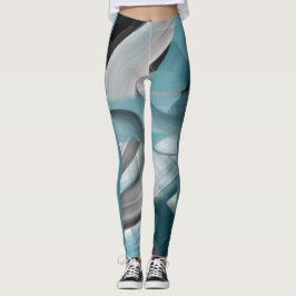 Abstrakten Leggings Fitness Art Blue Ocean