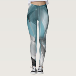 Abstrakten Leggings Fitness Art Blue Ocean