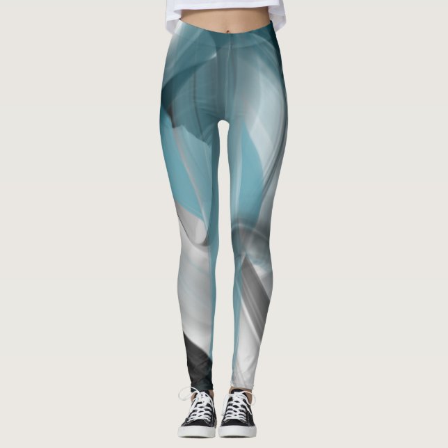 Abstrakten Leggings Fitness Art Blue Ocean (Framsida)