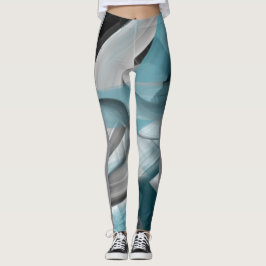 Abstrakten Leggings Fitness Art Blue Ocean