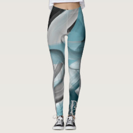 Abstrakten Leggings Fitness Art Blue Ocean