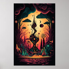 Abstrakten Liggande Mönster Poster