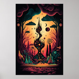 Abstrakten Liggande Mönster Poster