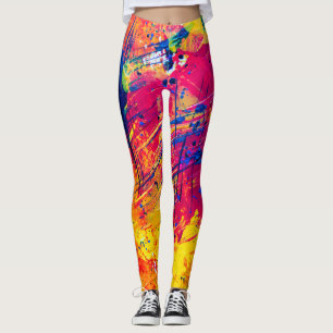 Abstrakten Ljusfärgsfärg för platterfärg Leggings