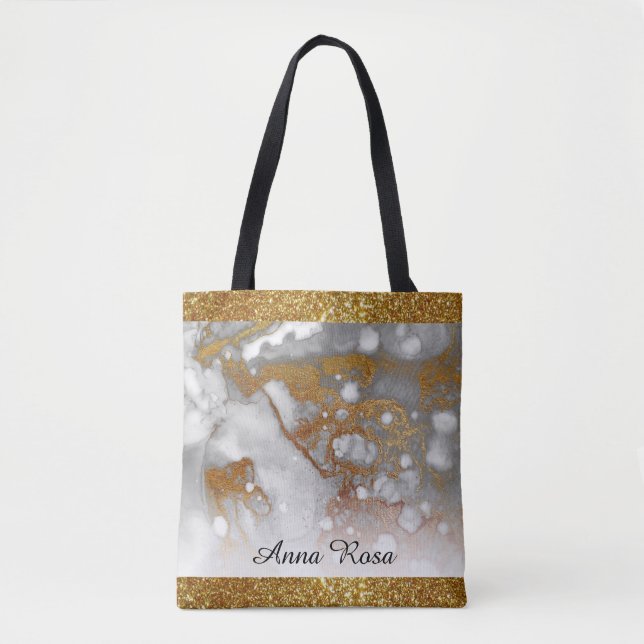 *~* Abstrakten Luxe Glam Guld Glitter Guld Glitter Tygkasse (Framsida)