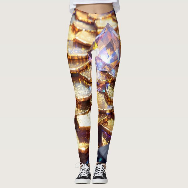 Abstrakten Luxury Fantasy Gemstone Leggings (Framsida)