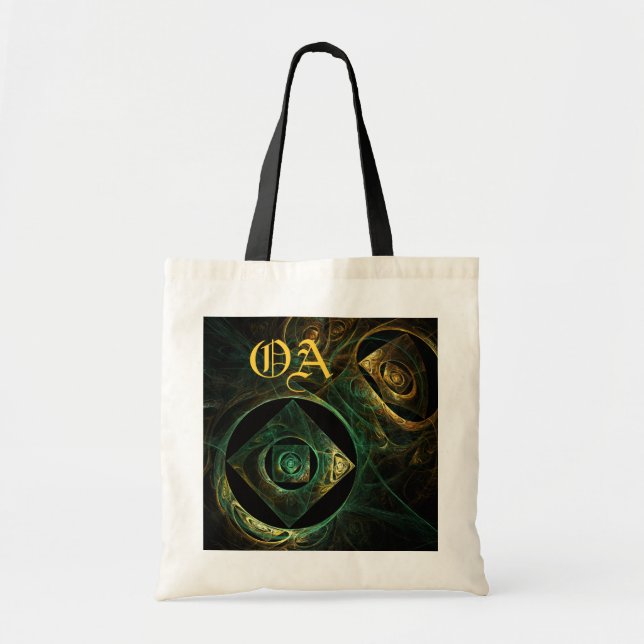 Abstrakten Magic Vibrations Art Monogram Bag Tygkasse (Framsidan)