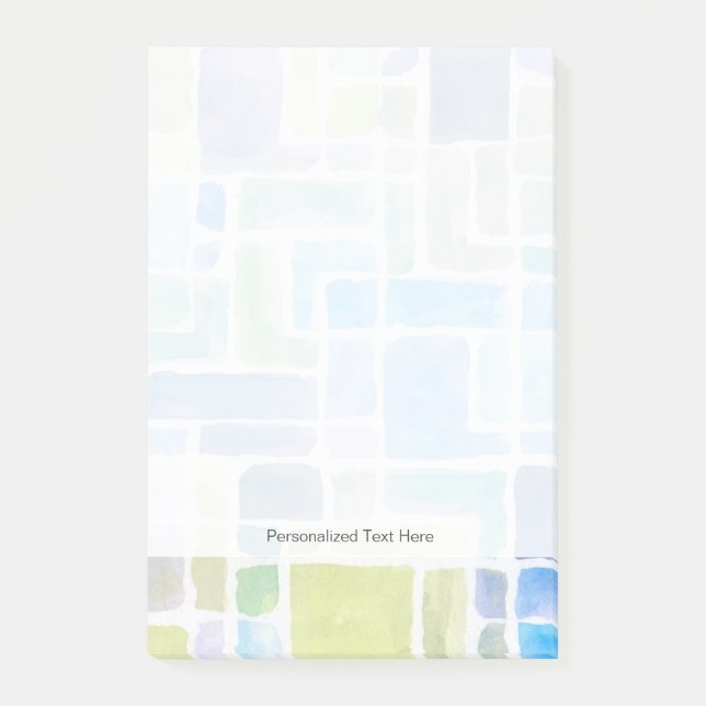 Abstrakten målade vattenfärgsbakgrund. post-it block (Framsida)