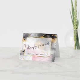 Abstrakten MarLED Dusty Ro Black Guld Tack Kort