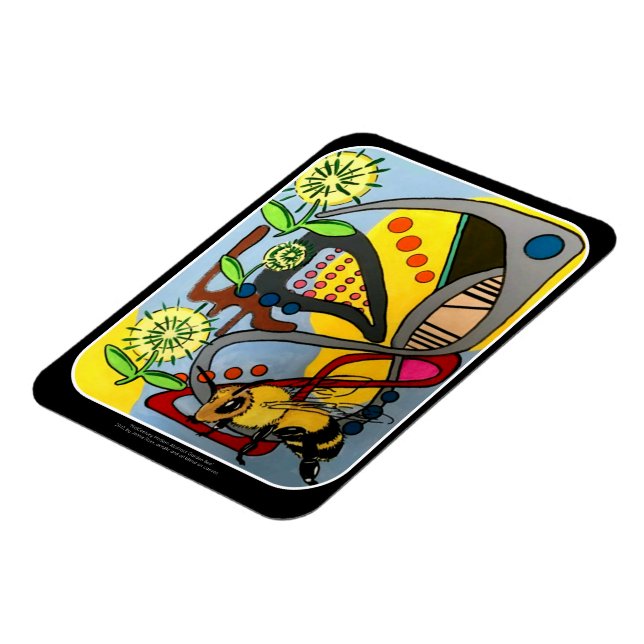 abstrakten "MidCentury Mod Garden Bee" på en  Magnet (Vänstra Sidan)